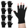 8 Pairs Black Cotton Moisturizing Gloves Fingerless Breathable Moisturizing Night Glove Fingerless Touchscreen Moisturizings Glove Cotton Quilting Gloves for Dry Hand Sleeping Overnight Care Women Men view 1