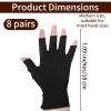 8 Pairs Black Cotton Moisturizing Gloves Fingerless Breathable Moisturizing Night Glove Fingerless Touchscreen Moisturizings Glove Cotton Quilting Gloves for Dry Hand Sleeping Overnight Care Women Men view 2