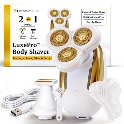 Groomie Hers LuxePro Women's Electric Body Shaver for Sensitive Skin