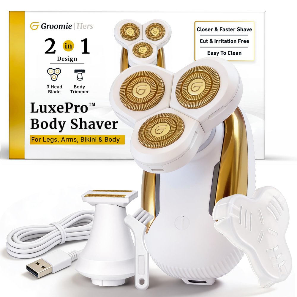 Groomie Hers LuxePro Women's Electric Body Shaver for Sensitive Skin