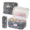 Quilted Toiletry Bag 3 Pieces Cotton Quilted Large Floral Organizer with view 1