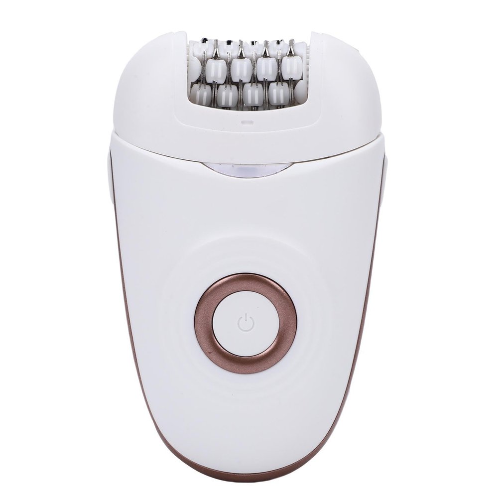 Dioche Women Depilator Lady in 1 Women Depilator Electric Hair Epilator Trimmer with Foot File Head - IPX4 for Home Use - Multipurpose Personal Care in Pink (Gold)