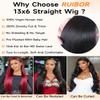 Ruibor 13x6 Lace Front Wigs Human Hair Pre Plucked Straight Wigs Human Hair 200 Density Glueless HD Lace Frontal Wigs No Tangle Tiny Knots Black Wig Soft Heat-Resistant Invisilbe Hairline 22 Inch view 4