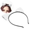 Dioche Reversible Sequin Cat Reversible Sequined Cat Ear Headband, Cool Ear Hair Accessory for Women, Perfect for Party Decorations and Vacation outfits. (Silver) view 2