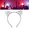 Dioche Reversible Sequin Cat Reversible Sequined Cat Ear Headband, Cool Ear Hair Accessory for Women, Perfect for Party Decorations and Vacation outfits. (Silver) view 4