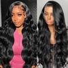 Aoque 26 Inch Body Wave 13x6 HD Transparent Lace Front Wigs Human Hair Pre Plucked with Baby Hair 200 Density Lace Frontal Human Hair wigs for Women Gluless Wigs Human Hair view 1