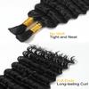 BEEOS Boho Hair for Braiding 24 Inch, 100g Human Brading Hair for Boho Braids #1 Jet Black, Long-Lasting Deep Wave Curl No Weft Full Ends view 2