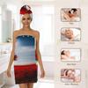 Yeahhhlife Bath Wrap Hair Towel Set, Red Tree Adjustable Closure Spa Shower Towels, Quick Dry Soft Lightweight Bath Towels Skirt Body Wrap for Women view 3