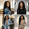 CISMMEUYE Human Hair Yaki Straight Bundles 1B Natural Color 26 28 30 inch view 2