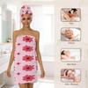 Yeahhhlife Bath Wrap Hair Towel Set, Pink Red Flowers Adjustable Closure Spa Shower Towels, Quick Dry Soft Lightweight Bath Towels Skirt Body Wrap for Women view 3