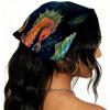 RODAILYCAY 4 Pieces Triangle Head Scarf, Chiffon Hair Kerchief, Skeleton Skull Elastic Hair Scarf Bandanas for Women Girls view 2