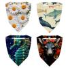 RODAILYCAY 4 Pieces Hair Scarfs, Elastic Hair Scarf Headband, Seahorse Triangle Kerchief, Non Slip Head Hairband Bandanas view 1