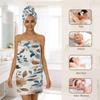 Yeahhhlife Boho Floral Bath Wrap Hair Towel Set, Adjustable Closure Spa Shower Towels, Quick Dry Soft Lightweight Bath Towels Skirt Body Wrap for Women view 3