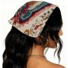 RODAILYCAY 4 Pack Triangle Head Scarf, Chiffon Hair Kerchief, Elastic Hair Scarf Bandanas for Women Girls, Vintage Ethnic Style Pattern view 2