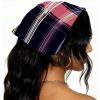 RODAILYCAY 4 Pack Hair Scarfs, Elastic Hair Scarf Headband, Triangle Kerchief, Checkered Pattern Non Slip Head Hairband Bandanas view 2