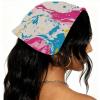 RODAILYCAY 4 Packs Hair Scarfs Headband, Colorful Marble Texture Pattern Triangle Head Scarves, Non Slip Hairband Bandanas, Head Kerchief for Women Girls view 2