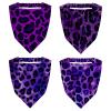RODAILYCAY 4 PCS Hair Scarf Headband for Women Girls Non Slip Head Covers Elastic Triangle Head Scarf Bandana, Purple Leopard view 1