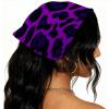 RODAILYCAY 4 PCS Hair Scarf Headband for Women Girls Non Slip Head Covers Elastic Triangle Head Scarf Bandana, Purple Leopard view 2