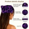 RODAILYCAY 4 PCS Hair Scarf Headband for Women Girls Non Slip Head Covers Elastic Triangle Head Scarf Bandana, Purple Leopard view 3