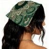 RODAILYCAY Retro Beige Ethnic Pattern 4 Packs Hair Scarf, Chiffon Bandanas Kerchief, Non Slip Triangle Headband Bandana for Women Girls view 2