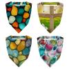 RODAILYCAY 4 Pack Triangle Head Scarf, Chiffon Hair Kerchief, Elastic Hair Scarf Bandanas for Women Girls, Colorful Beach Glass Pattern view 1