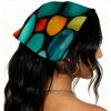 RODAILYCAY 4 Pack Triangle Head Scarf, Chiffon Hair Kerchief, Elastic Hair Scarf Bandanas for Women Girls, Colorful Beach Glass Pattern view 2