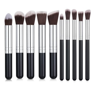 10 Pcs Makeup Brushes Set Include Soft Synthetic Foundation Concealer Blush Highlighter Brushes Eye Nose Eyeshadow Blending Shadows Smudge Brush Tools for Travel and Daily Powder Liquid Cream Cosmetic