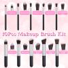 10 Pcs Makeup Brushes Set Include Soft Synthetic Foundation Concealer Blush Highlighter Brushes Eye Nose Eyeshadow Blending Shadows Smudge Brush Tools for Travel and Daily Powder Liquid Cream Cosmetic view 4