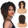 Velyzant Brown Short Dreadlock Wig for Women and Men, Synthetic Afro Twist Braided Wigs Faux Locs Hair Full Machine Made Glueless Curly Wigs Ombre Brown T30 view 1