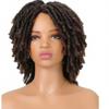 Velyzant Brown Short Dreadlock Wig for Women and Men, Synthetic Afro Twist Braided Wigs Faux Locs Hair Full Machine Made Glueless Curly Wigs Ombre Brown T30 view 2