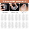 200 Pcs Ear Covers for Shower, Disposable Plastic Ear Covers for Hair Dye, Showering, and Hair Dryer, Soft Elastic & One Size Fits Most Women & Men, Disposable Clear Plastic view 3