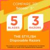 Equate Men's 5 Blade Disposable Razors with Dual Lubrication, 3 Count view 3