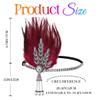 GORTIN Flapper Headband Rhinestones 1920s Headpiece Feather Roaring 20s Showgirl Hair Accessories for Women (Red, One size) view 4