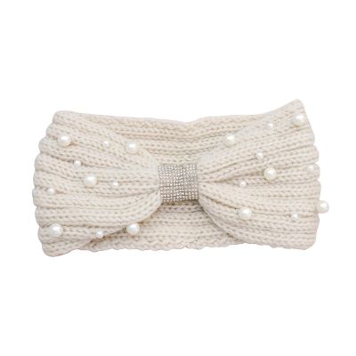 ERJGIKL Ear Warmer Headband 1PC Winter Pearl Headband For Women Knitted Headbands New Cotton Headwear Elastic Hair Band Accessories(Color-09)