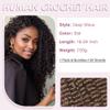 Ginger Human Crochet Hair for Black Women 150g 120 Strands Pre Separated 24 Inch Crochet Feather Human Hair Extensions Invisible Feather Crochet Hair Deep Wave Human Hair Crochet Bundles 30# view 2