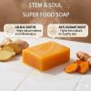 Stem and Soul Soap, Upgraded Stem & Soul Turmeric Lemon Soap Bar For Dark Spots, Support Nourishes And Clarifies Help Cleaning Facial And Body Skin, And Suitable Dry And Oily Skin. (3 Pcs) view 4