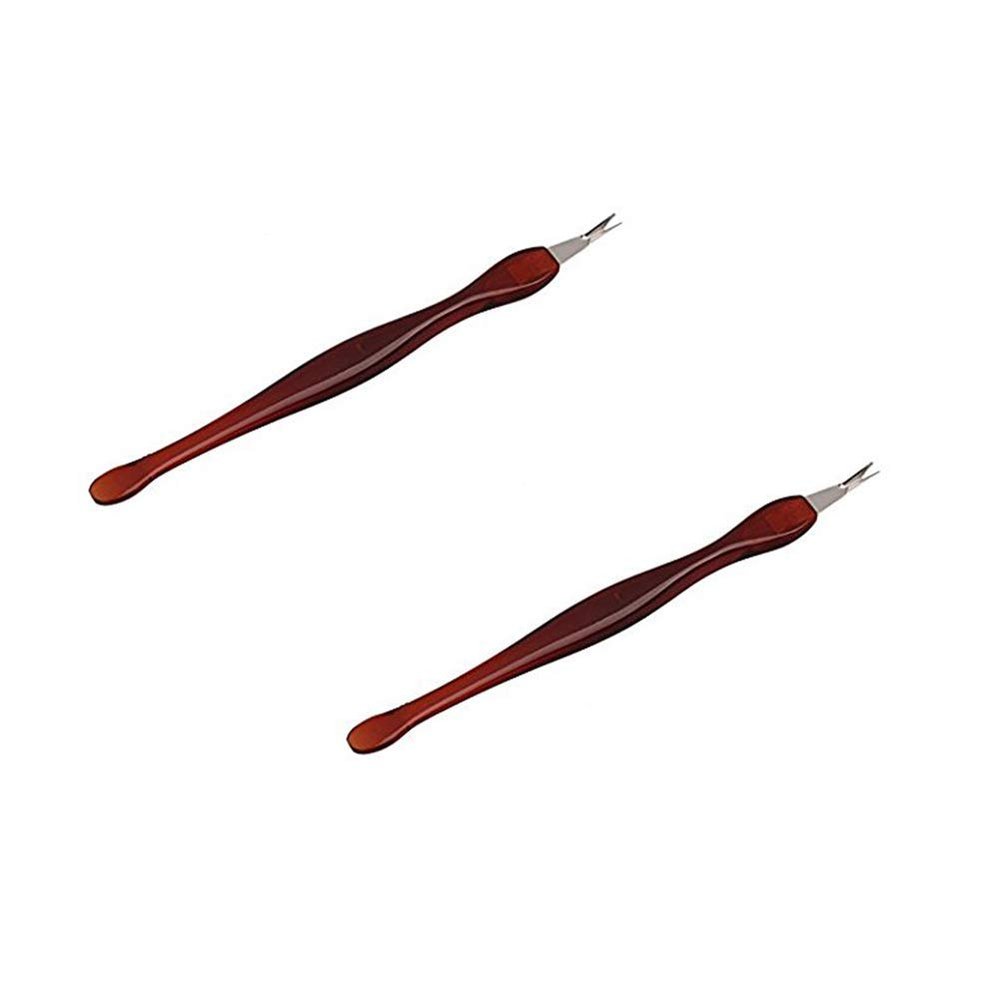 2 Pcs Practical Nail Art Tools Pedicure Cuticle Trimmer Remover Pusher Dead Skin Callus Removal Fork Creative And Exquisite Workmanship