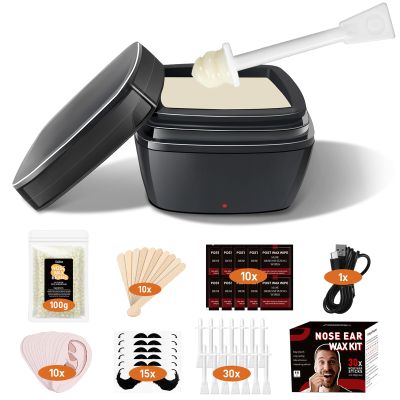 Nose Wax Kit, Nose & Ear Hair Removal, Mini Wax Pot with 30 Nose Wax Sticks