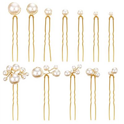12Pcs Pearl Hair Pins, Ymapinc Bridal Wedding Hair Pins Pearl for Women, Decorative Pearls Hair Accessories, Bride Jewelry for Wedding Hairstyles (1set-12pcs)