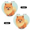 FHEBNDS Cartoon Pomeranian Dog Pocket Mirror, 1X/2X Magnifying Cosmetic Mirror Compact Travel Makeup Mirror for Purse, Foldable Handheld Beauty Mirror, Elegant Vanity Mirror for Men Women view 2