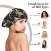 MZERSE Large Double Layer Satin Silk Bonnet Cute Pug, Adjustable Sleep Cap Hair Wrap for Braids & Curly Hair view 3