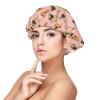 MZERSE Unisex Double Layer Satin Silk Bonnet Sleep Cap Pug Pizza Pink Hair Wrap for Curly Hair & Daily Hair Care view 1