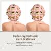MZERSE Unisex Double Layer Satin Silk Bonnet Sleep Cap Pug Pizza Pink Hair Wrap for Curly Hair & Daily Hair Care view 2