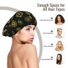 MZERSE Slouchy Double Layer Satin Bonnet Sacred Zodiac Symbol Magic Occult Adjustable Sleep Cap for Women Long Curly Natural Hair view 3