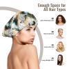 MZERSE Double Layer Satin Sleep Bonnet, Gold Horse Painting Art Soft Hair Cap Adjustable Strap for Women Curly & Braided Hair view 3