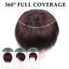 EREE HAIR Short Straight Human Hair Topper, 8 Inch Dark Brown view 2