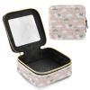 Emelivor Cute Pink Llamas Print Clear Makeup Bag for Women Portable Cosmetic Bag with Zippers Travel Cosmetic Case Make Up Organizer Water-resistant Cosmetic Bags Toiletry Bag for Women Girls view 1
