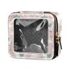 Emelivor Cute Pink Llamas Print Clear Makeup Bag for Women Portable Cosmetic Bag with Zippers Travel Cosmetic Case Make Up Organizer Water-resistant Cosmetic Bags Toiletry Bag for Women Girls view 2
