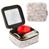 Emelivor Cute Pink Llamas Print Clear Makeup Bag for Women Portable Cosmetic Bag with Zippers Travel Cosmetic Case Make Up Organizer Water-resistant Cosmetic Bags Toiletry Bag for Women Girls view 4