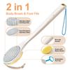 BUBBLEDANCE Extendable Long Handle Foot Scrubber & Brush 2-in-1 for Shower view 2